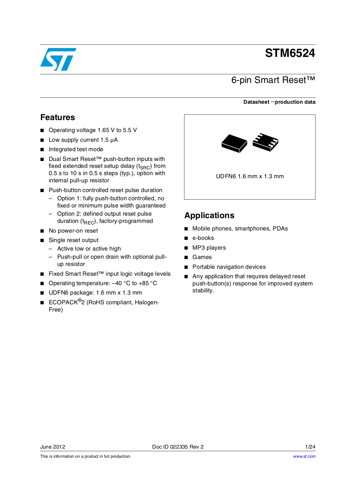 ST STM6524 User Manual