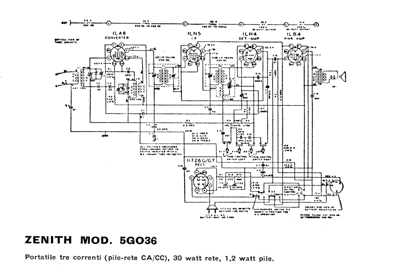 Zenith 5g036 schematic