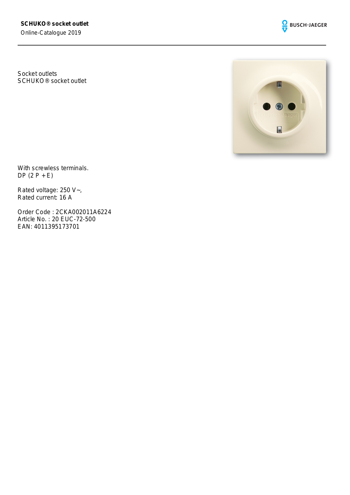 Busch-Jaeger 20 EUC-72 User Manual - ManualMachine.com