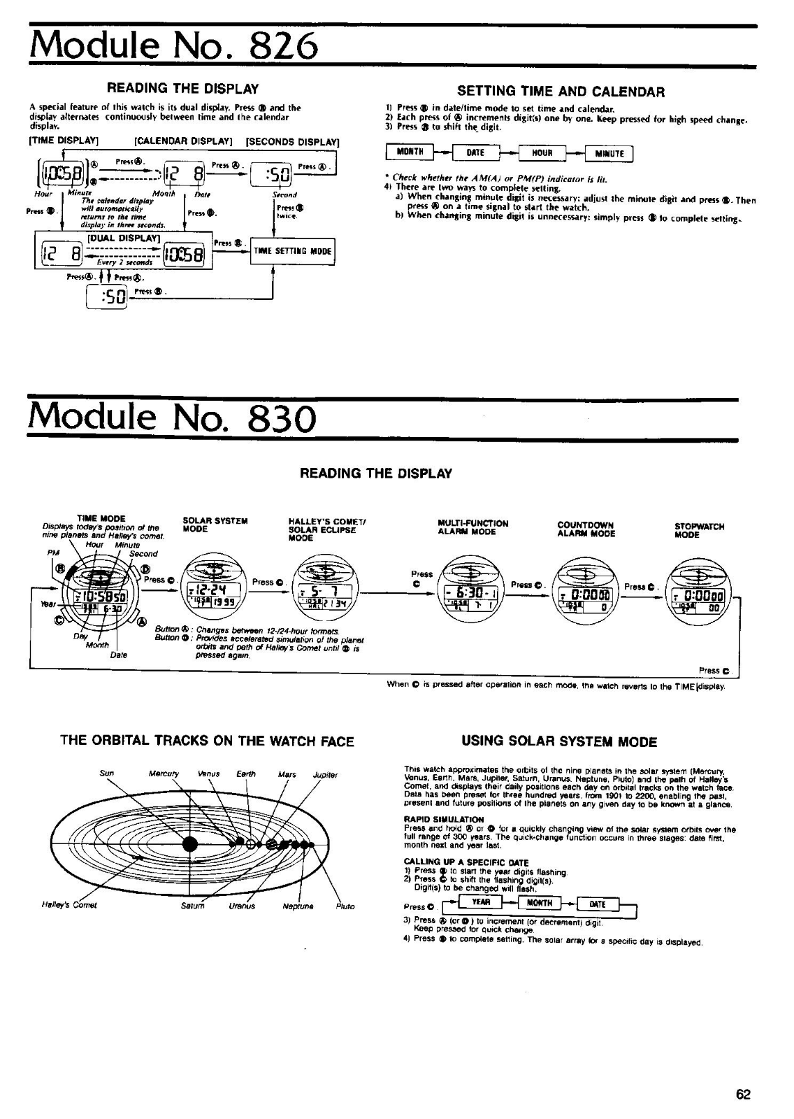 Casio QW-830 Manual