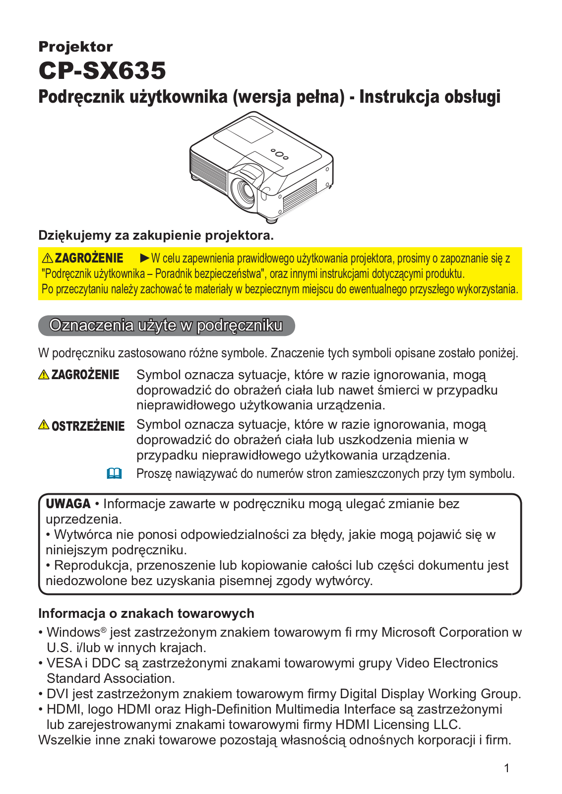 Hitachi CP-SX635W User Manual