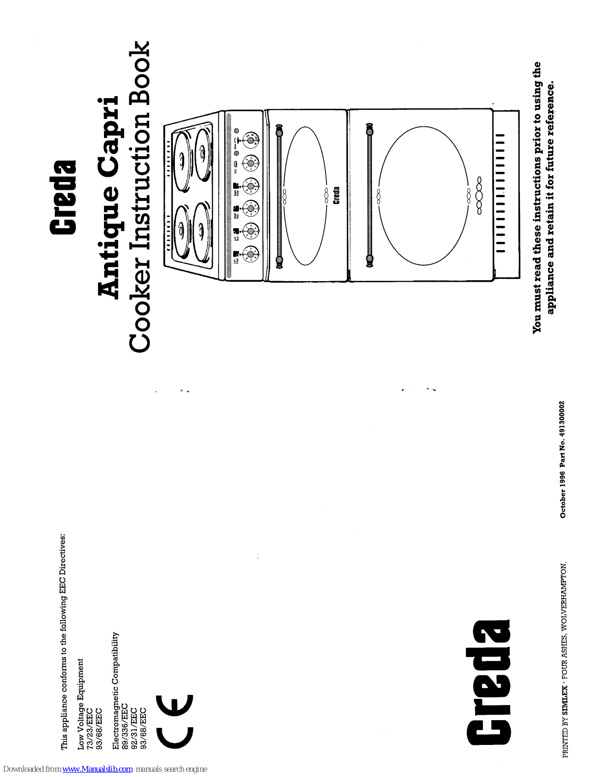 Creda HB49131, Antique Capri 49115, Antique Capri 49131, Antique Capri 49117 Instruction Book