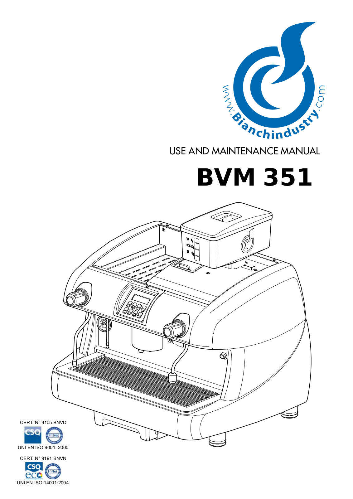 Bianchi vending BVM 351 User Manual