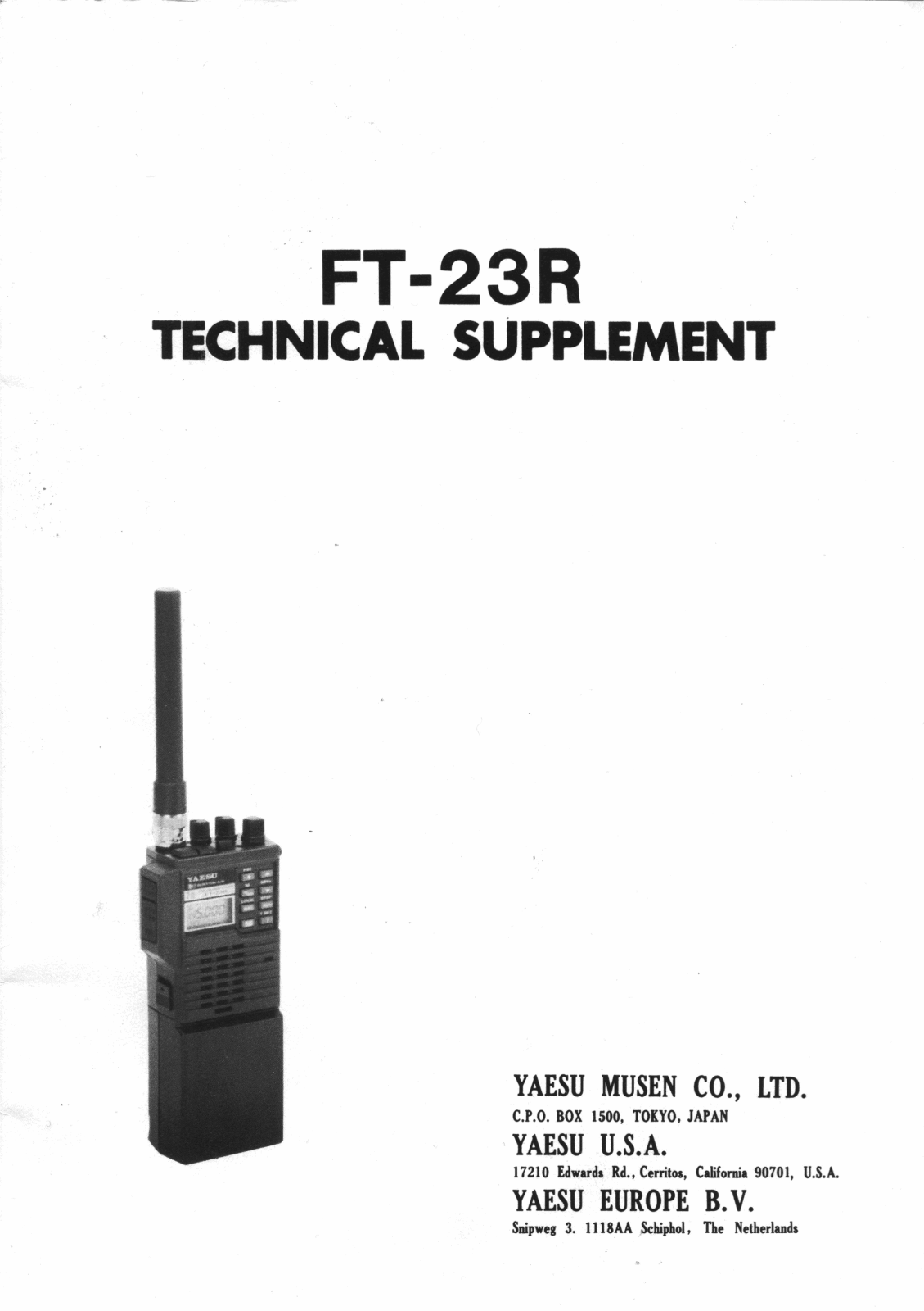 Yaesu FT-23R Service Manual
