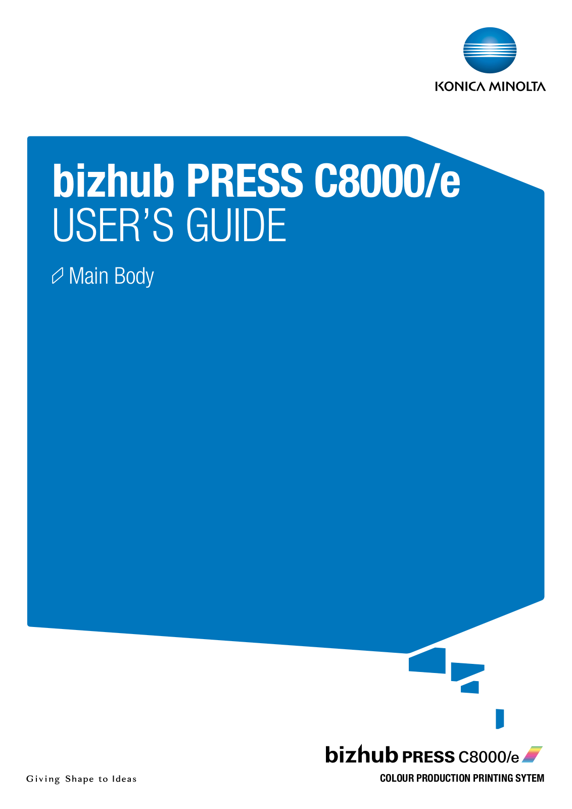 Konica Minolta bizhub C8000e User Manual