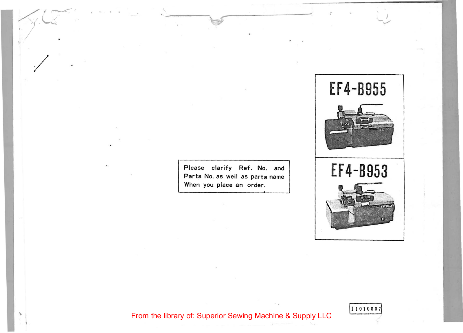 Brother EF4-B953, EF4-B955 Manual