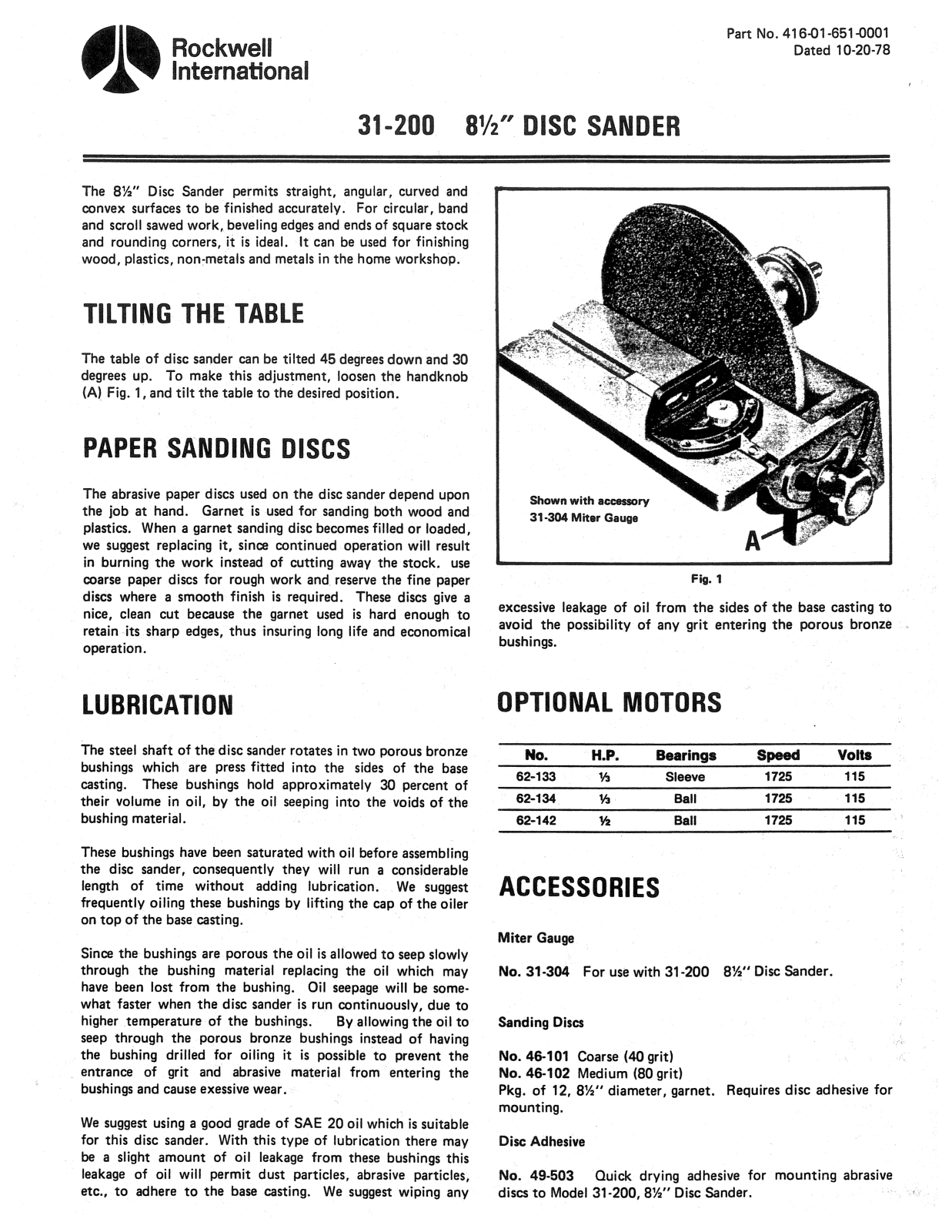 Delta 416-01-851-0001, 31-200 User Manual