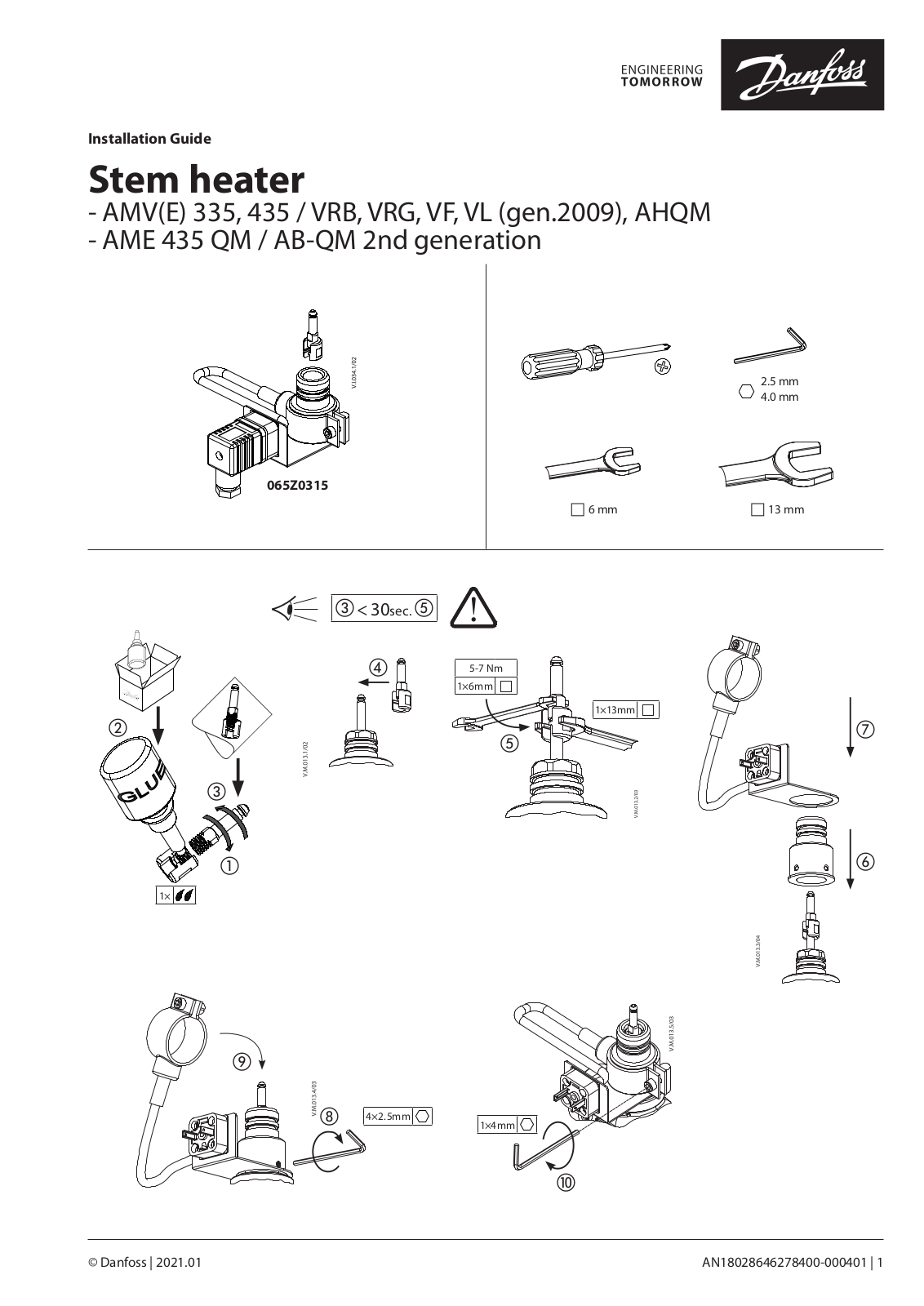 Danfoss Stem heater Installation guide