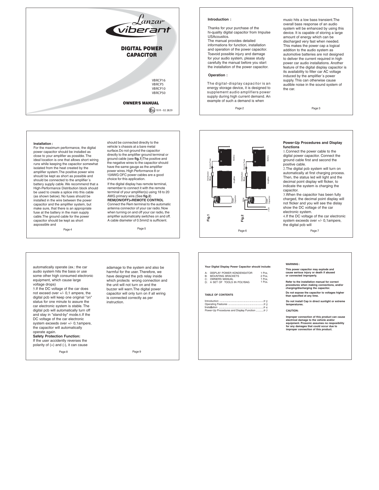 Lanzar VBRCP50 Owners Manual