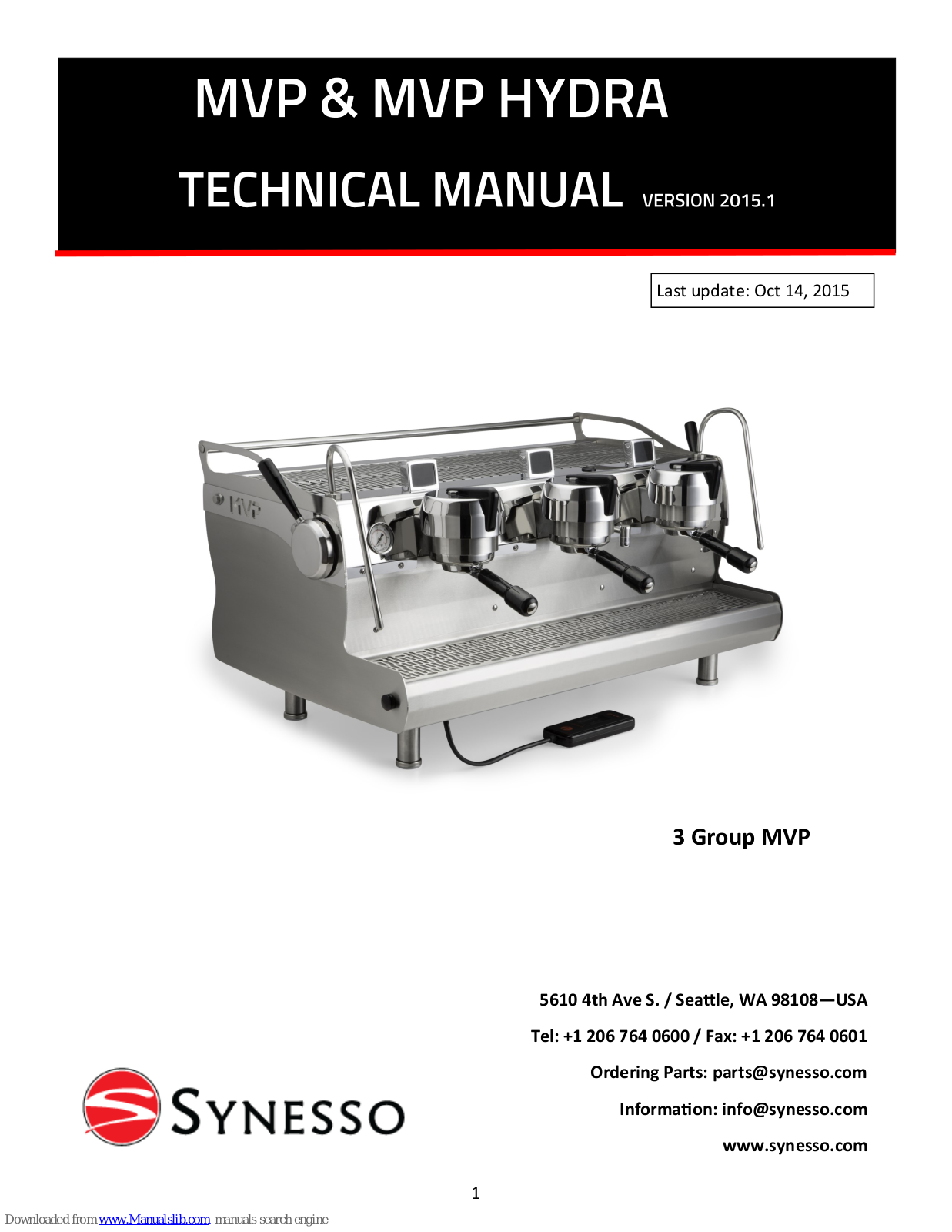 Synesso MVP, MVP Hydra Technical Manual