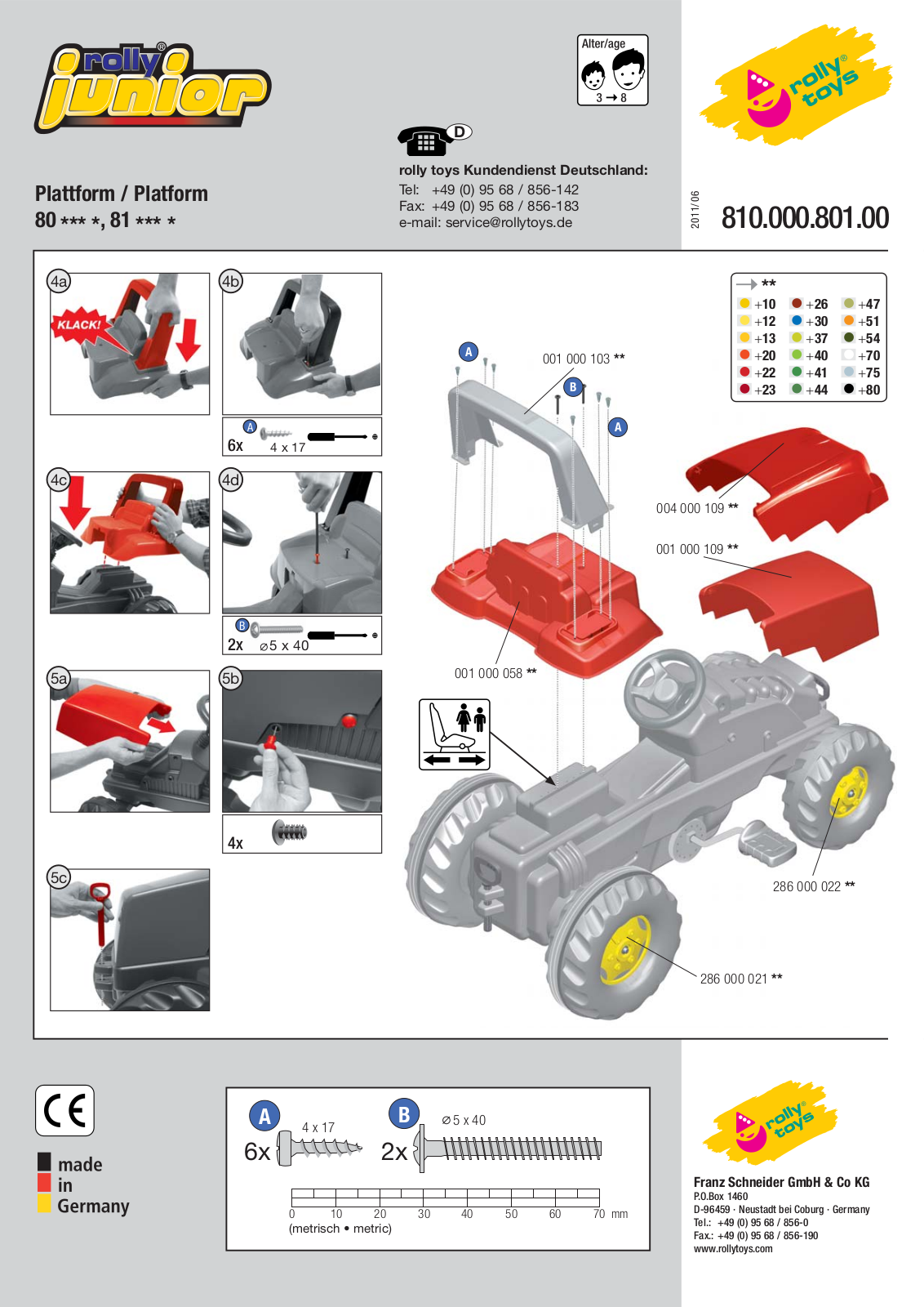 ROLLY TOYS 810.000.801.00 Assembly Manual