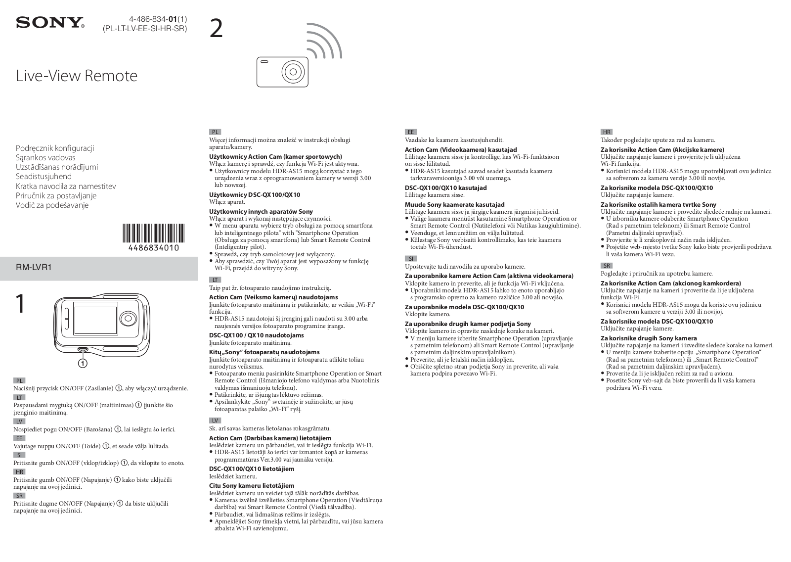 Sony RM-LVR1 User Manual