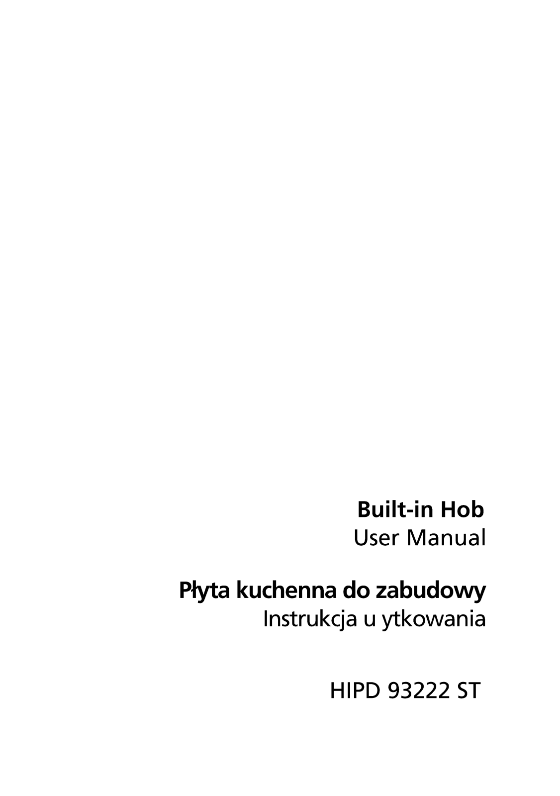 Beko HIPD 93222 ST Operating Instructions