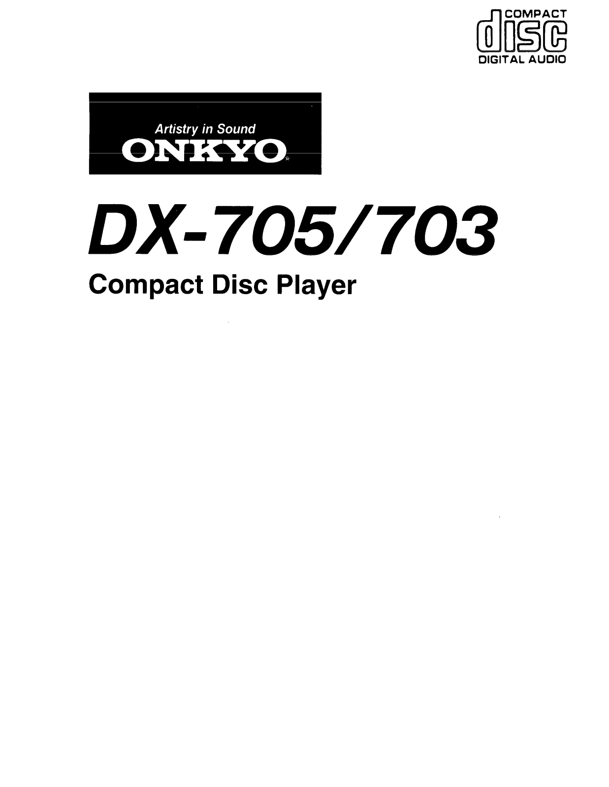 Onkyo DX-703, DX-705 Instruction Manual