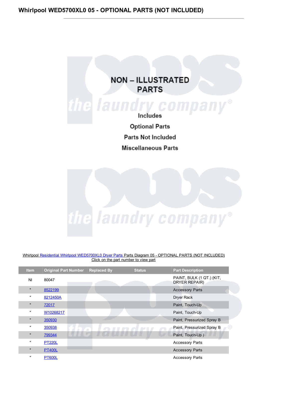 Whirlpool WED5700XL0 Parts Diagram