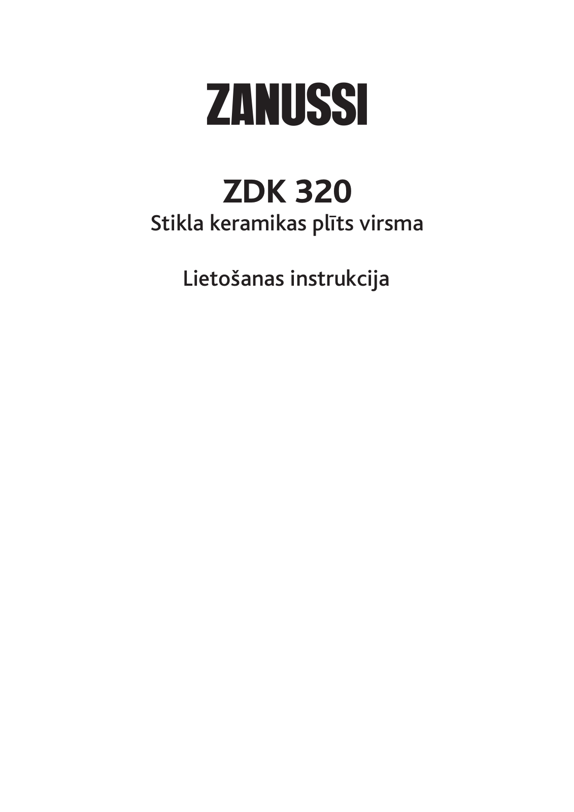 Zanussi ZDK320X User Manual