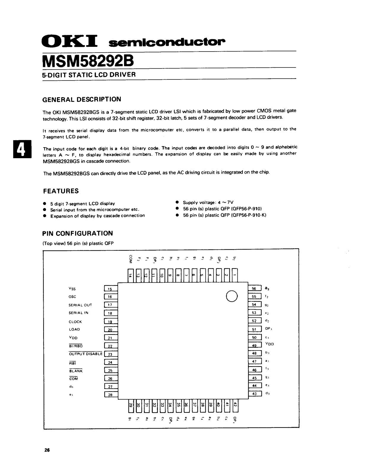 OKI MSM58292B Datasheet