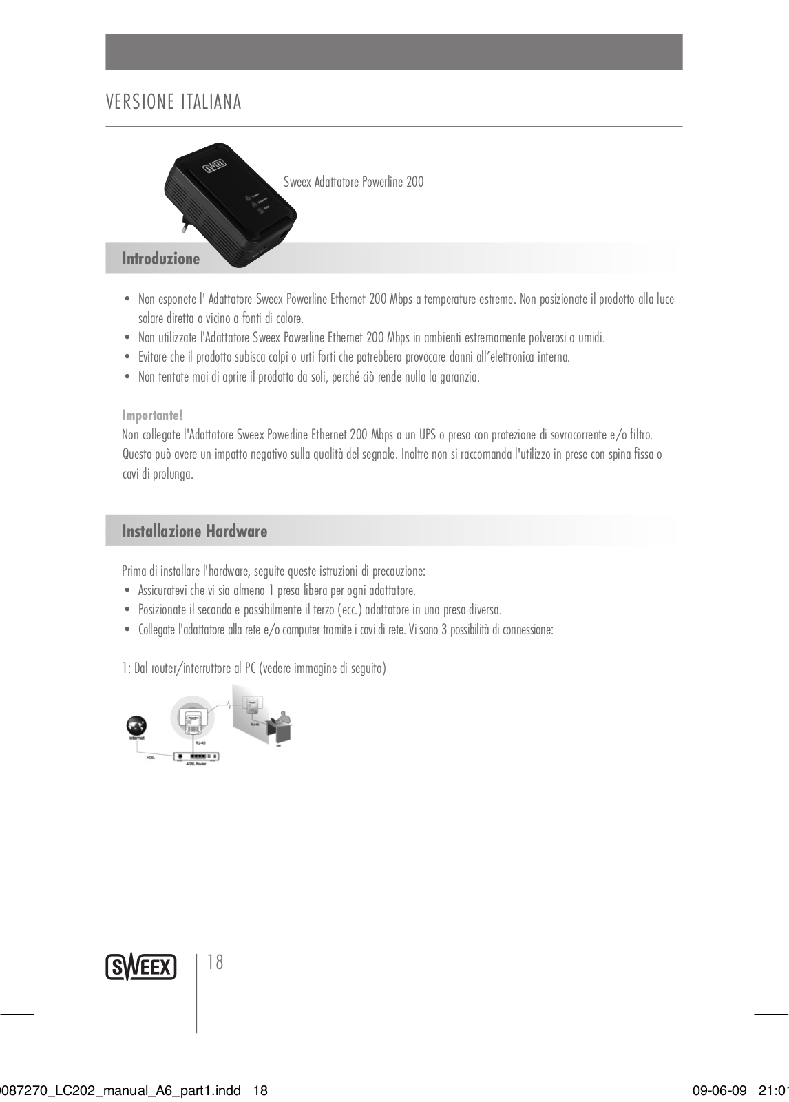 Sweex LC203 User Manual