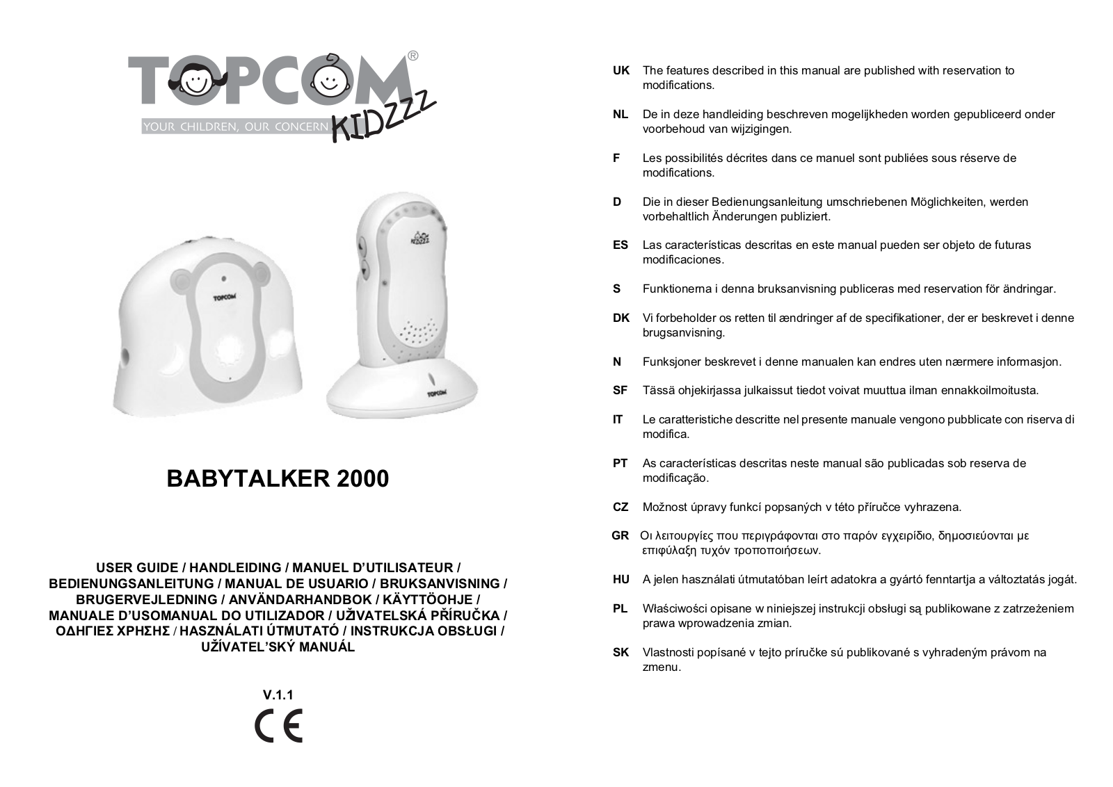 Topcom BUTLER OUTDOOR 2000 User Manual