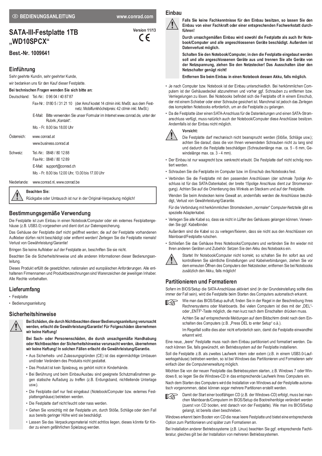 WD WD10SPCX User guide