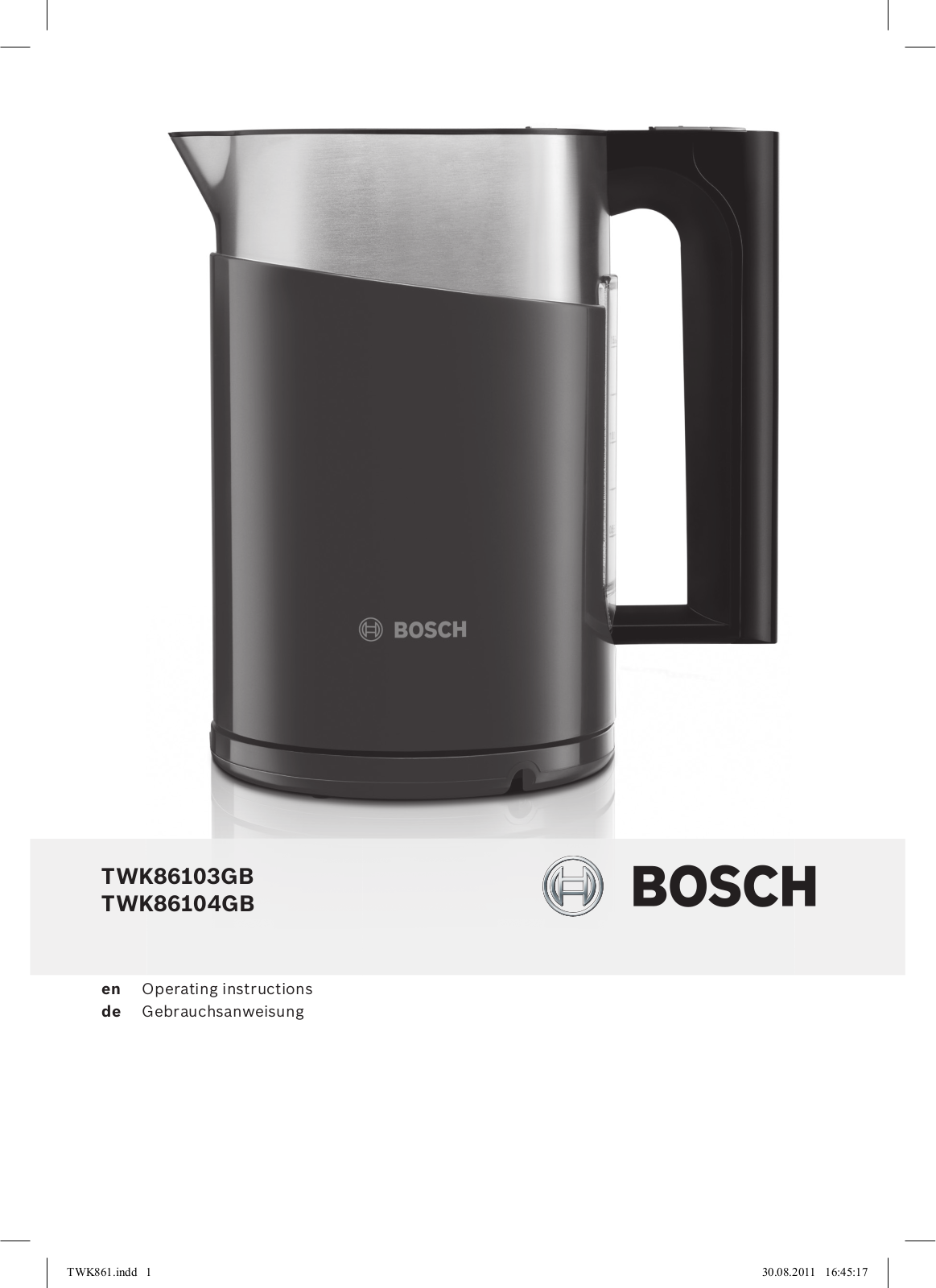 Bosch TWK86103GB, TWK86104GB operation manual