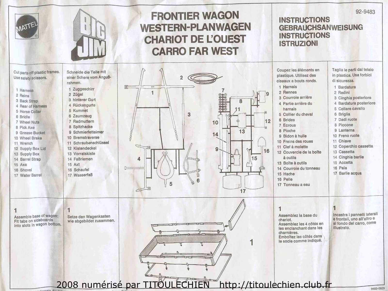 MATTEL BIG JIM CHARIOT DE L OUEST, BIG JIM FRONTIER WAGON User Manual