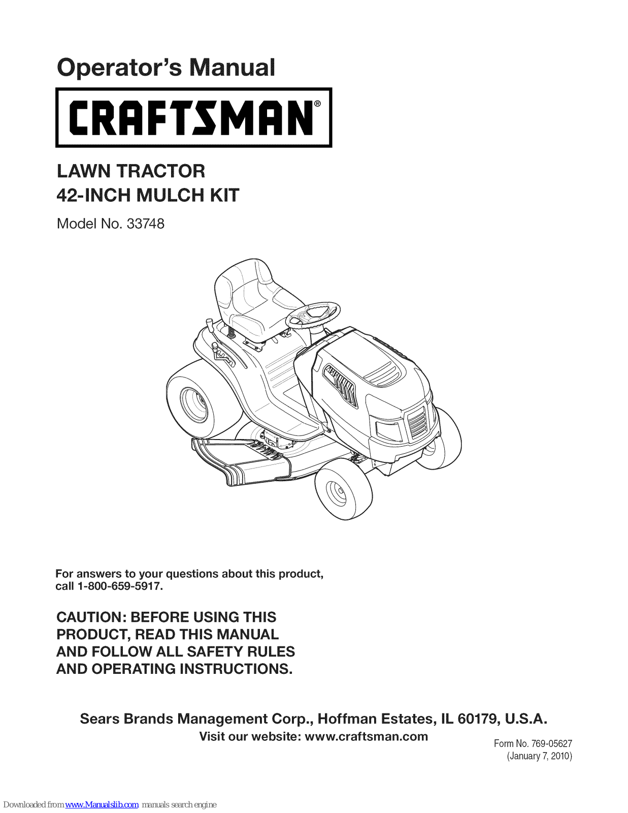 Craftsman 33748 Operator's Manual - ManualMachine.com