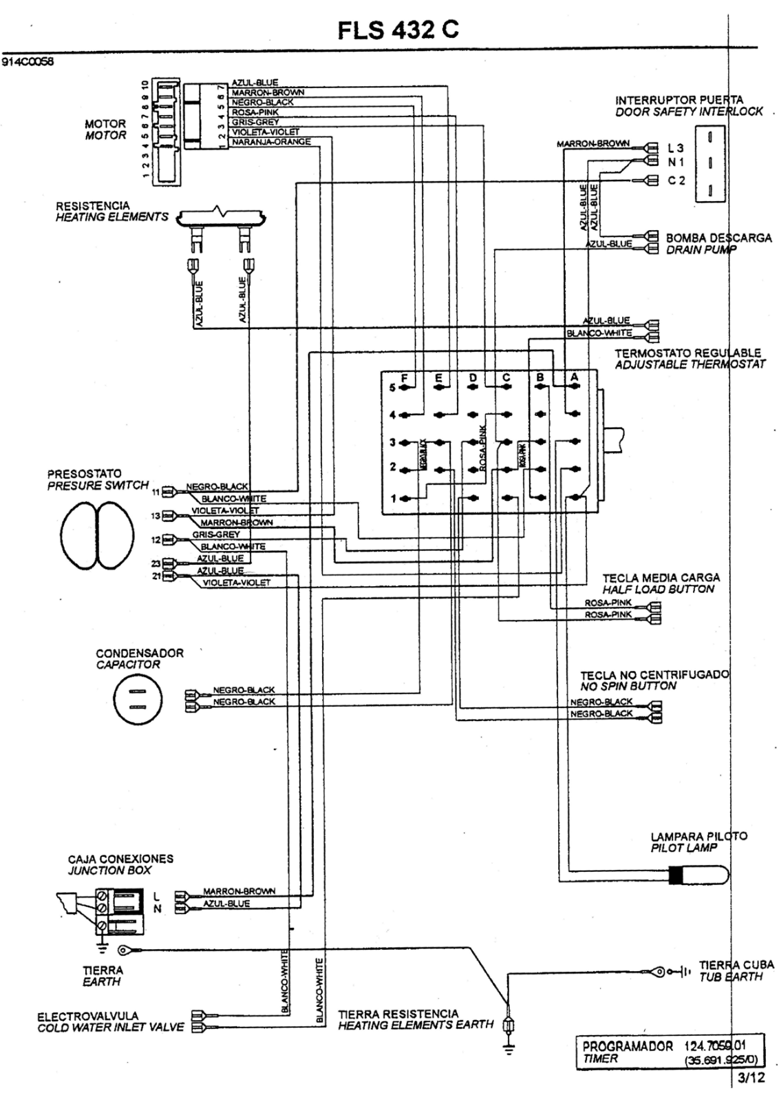 Zanussi FLS 432C Schematic