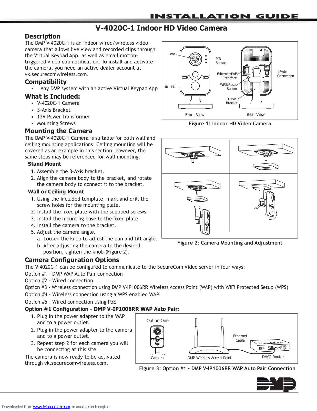 DMP Electronics V-4020C-1 Installation Manual