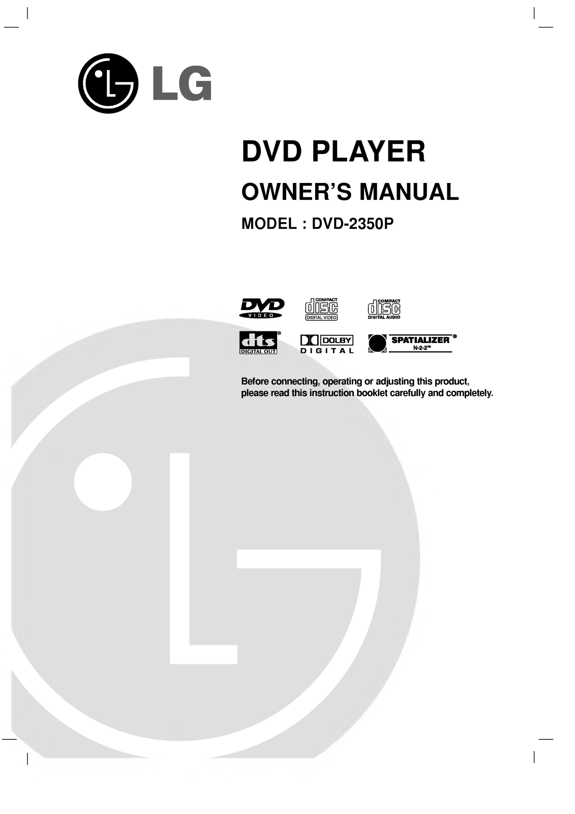 LG DVD-2350P User Manual