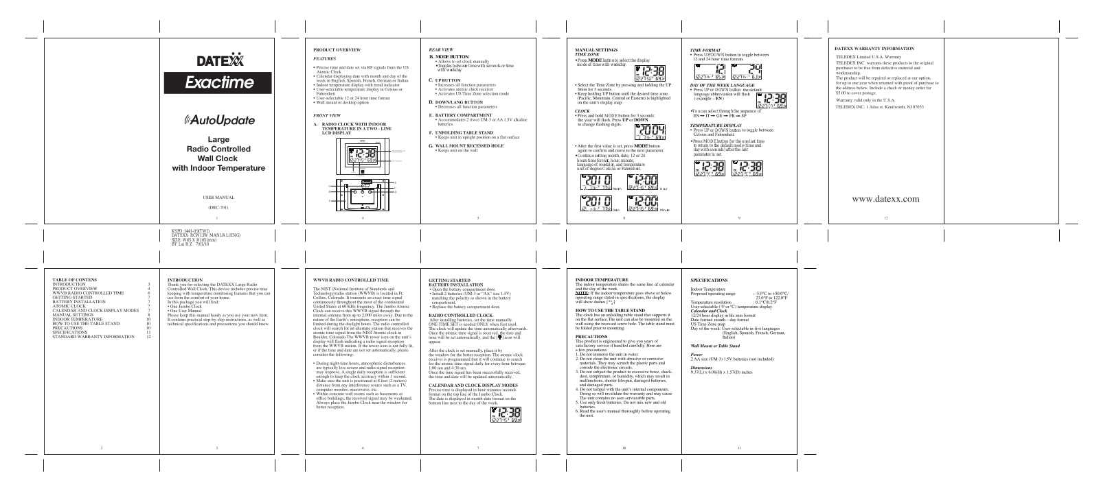 Datexx DRC-701 User Manual