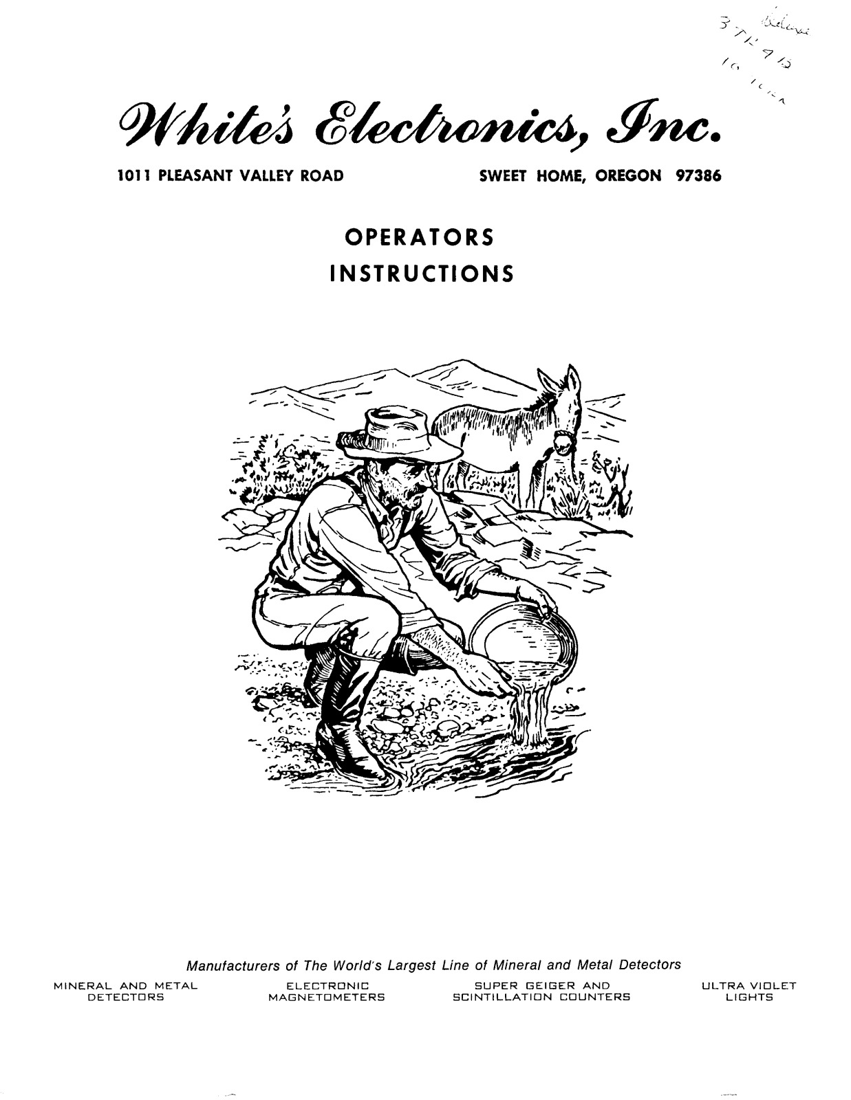 Whites Electronics CM 3 TR DLX User Manual