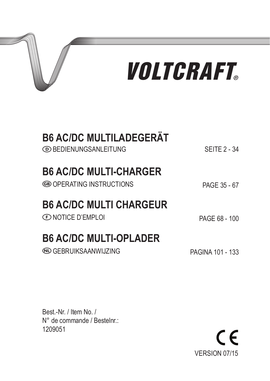 VOLTCRAFT B6 User guide