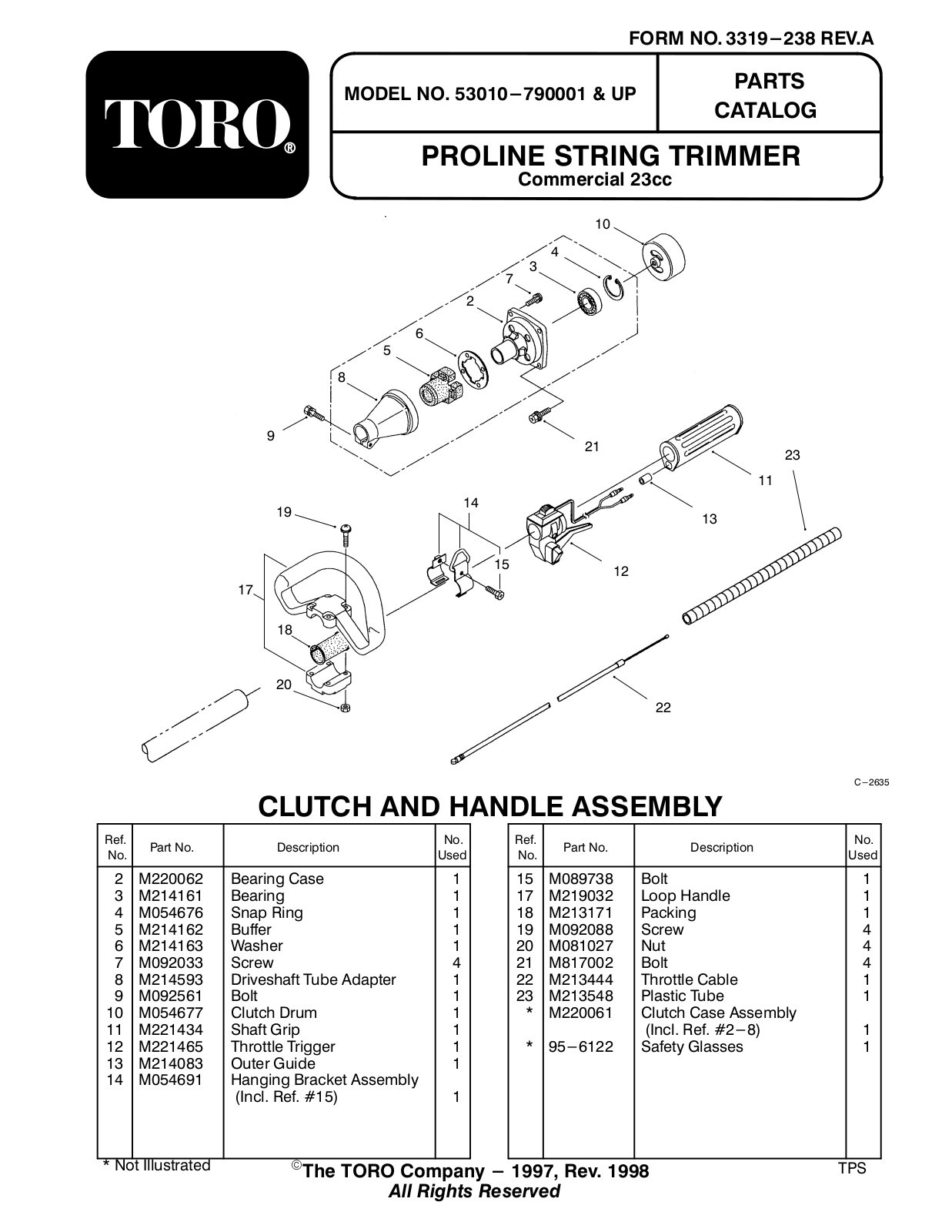 Toro 53010 Parts Catalogue