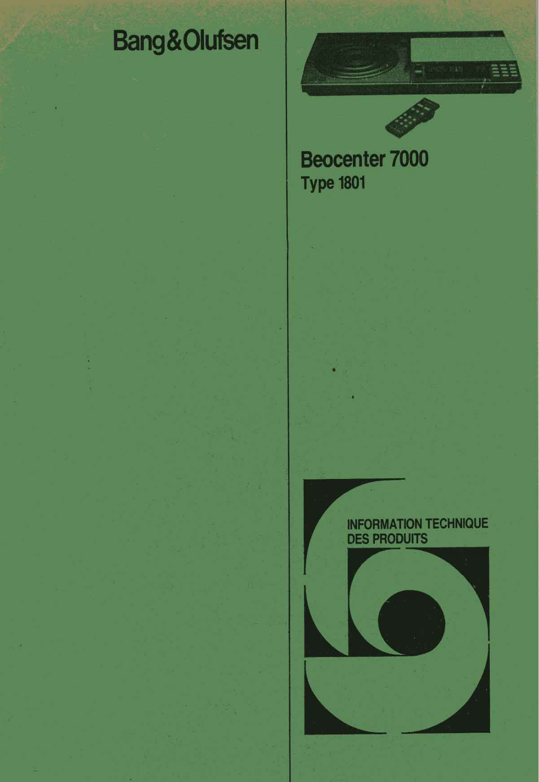Bang Olufsen Beocenter 7000, Beosystem 7000 Service Manual