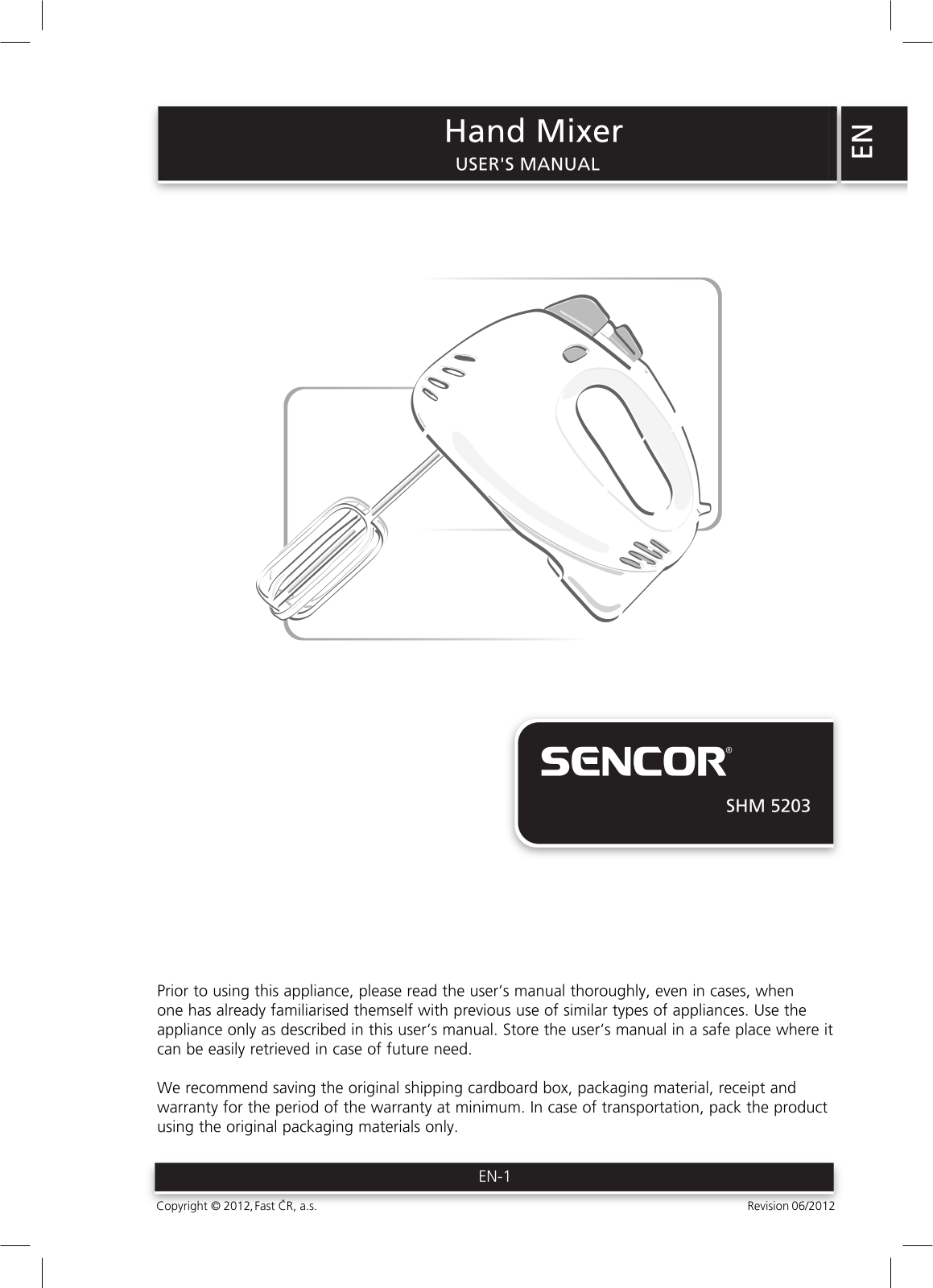 Sencor SHM 5203 operation manual