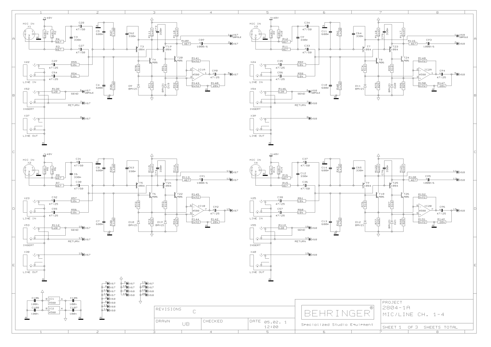 Behringer MX2804 Schematic