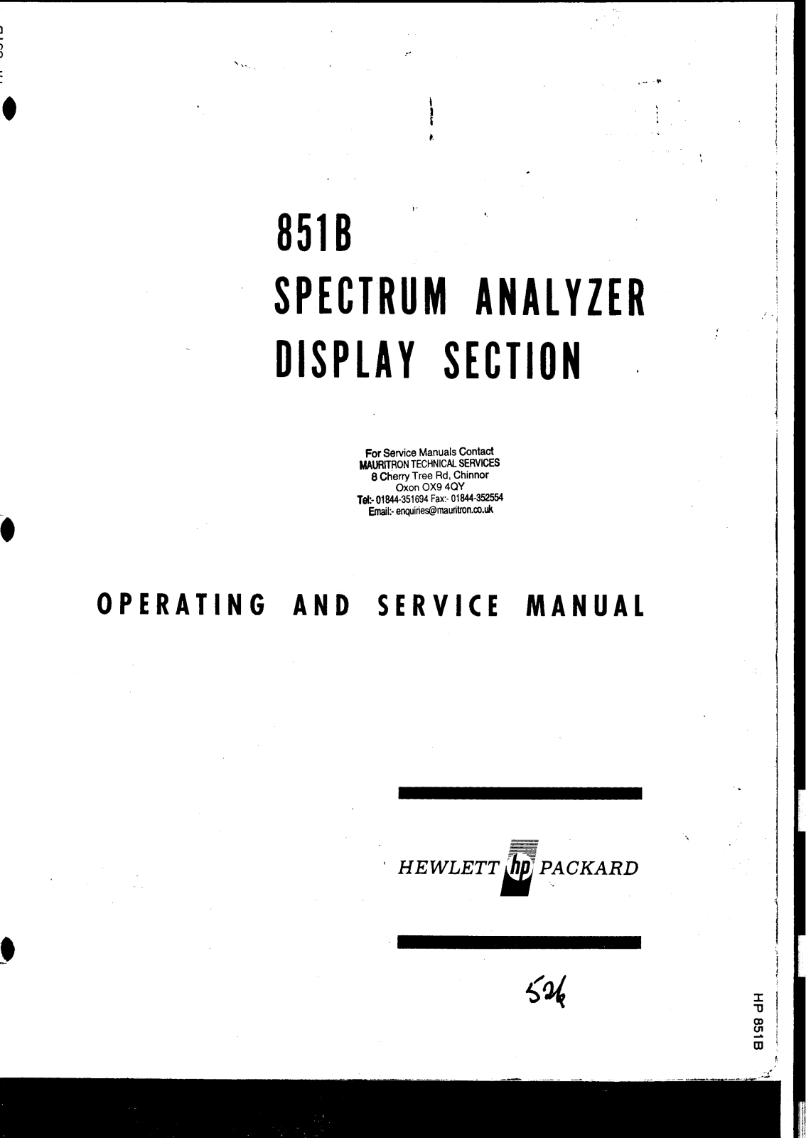 HP 851b schematic