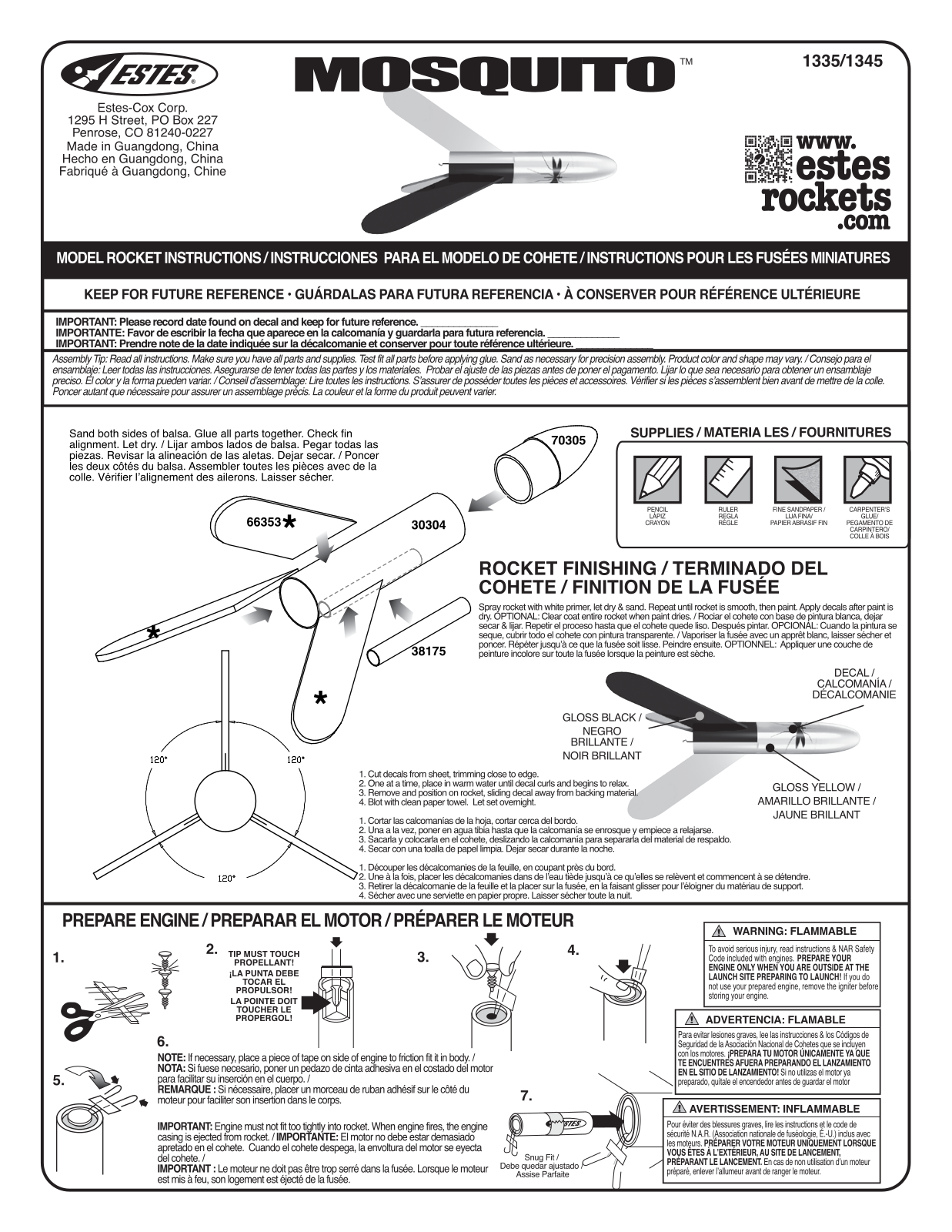 ESTES Mosquito User Manual