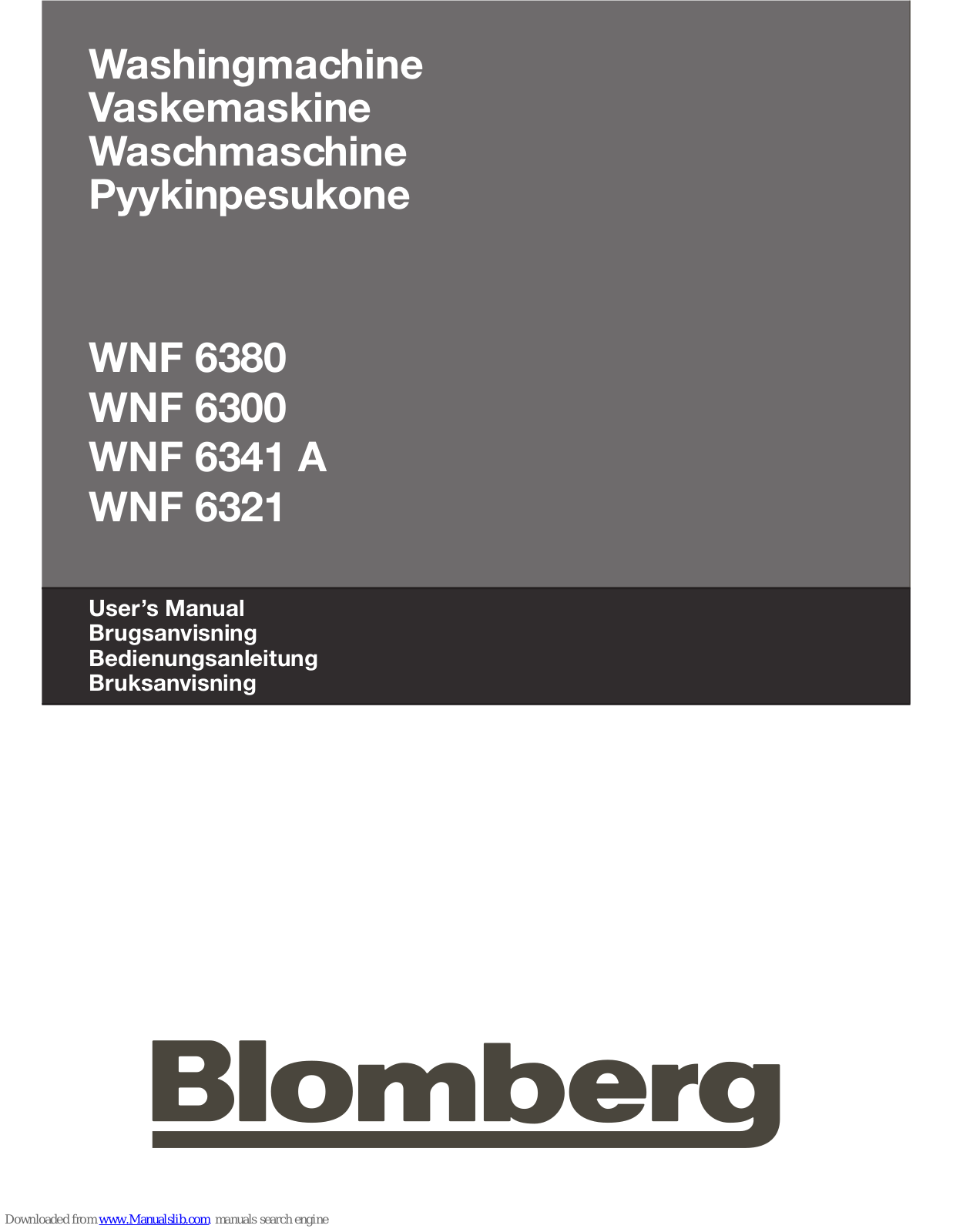 Blomberg WNF 6380, WNF 6341 A, WNF 6300, WNF 6321 User Manual