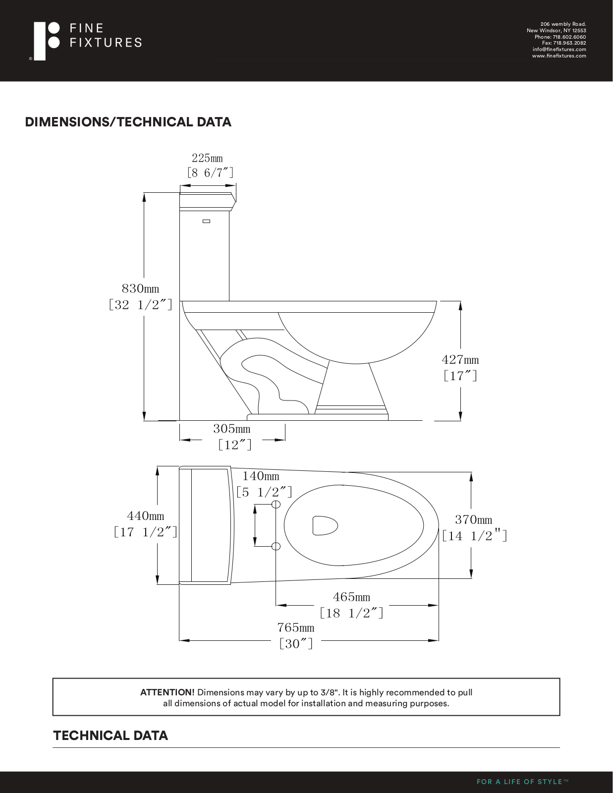 Fine Fixtures ASBTBW Specifications