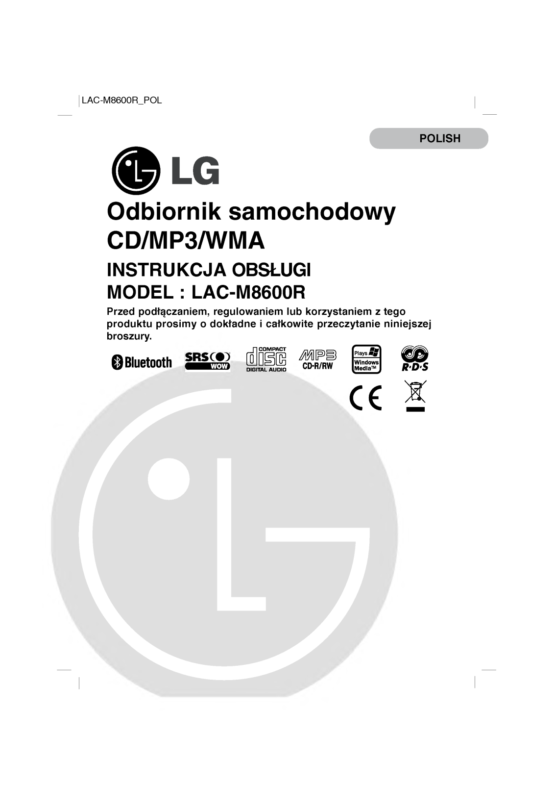 Lg LAC-M8600R User Manual