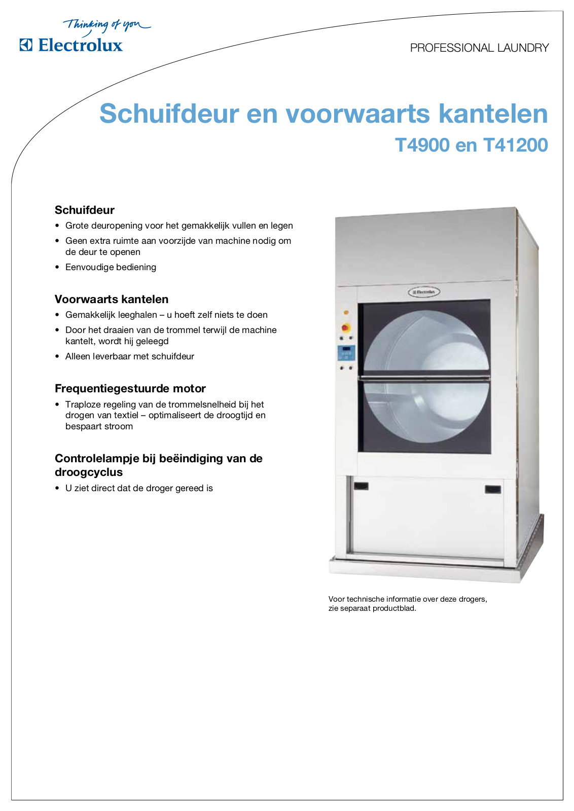 Electrolux T4900, T41200 DATASHEET