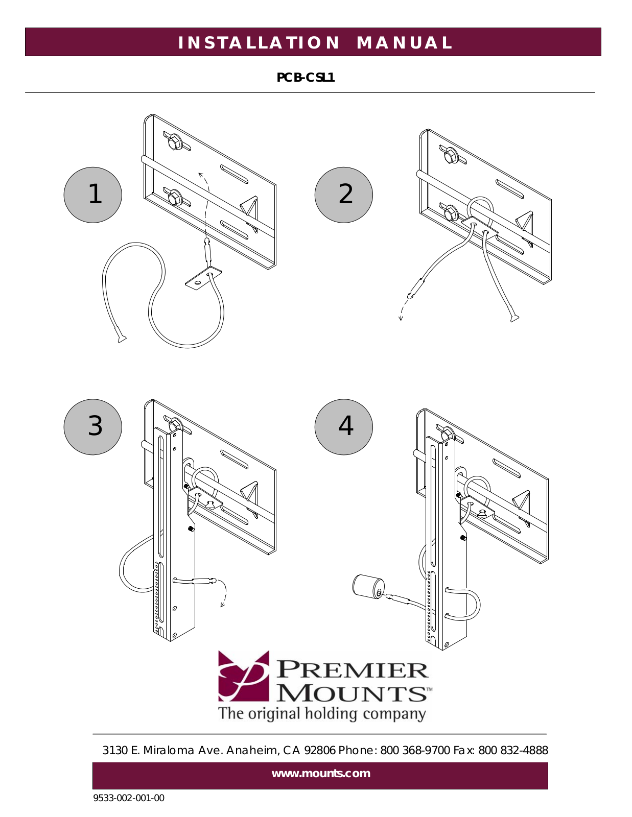 Premier Mounts PCB-CSL1 User Manual - ManualMachine.com