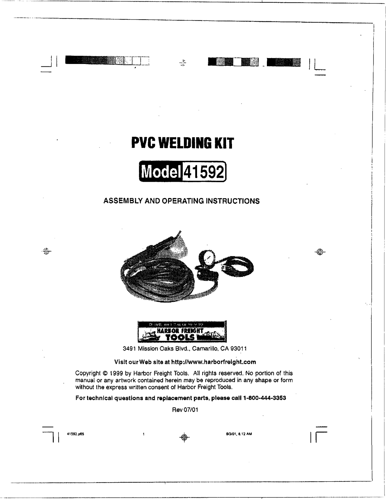 Harbor Freight Tools 41592 User Manual