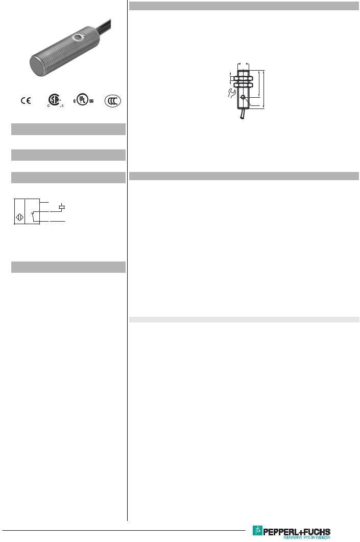 Pepperl Fuchs NJ2-12GM40-E1 Data Sheet