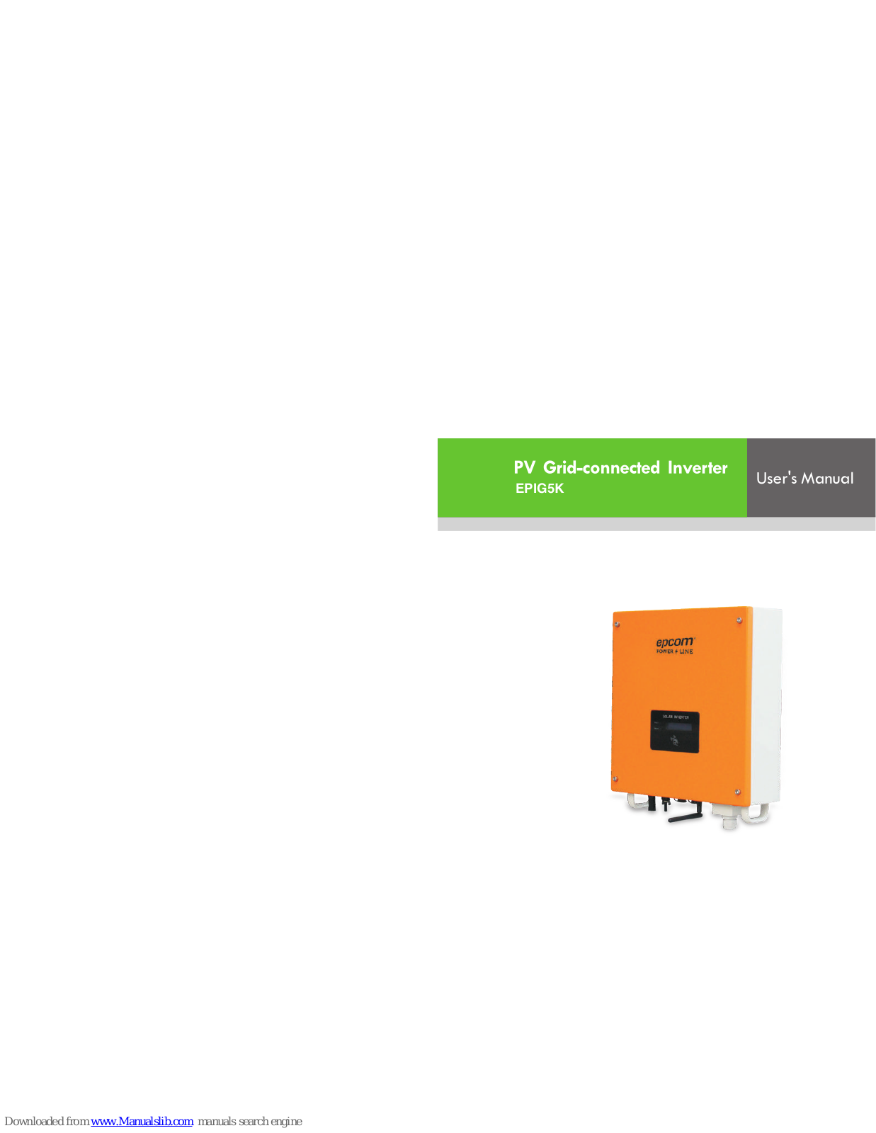 Epcom EPIG5K User Manual - ManualMachine.com
