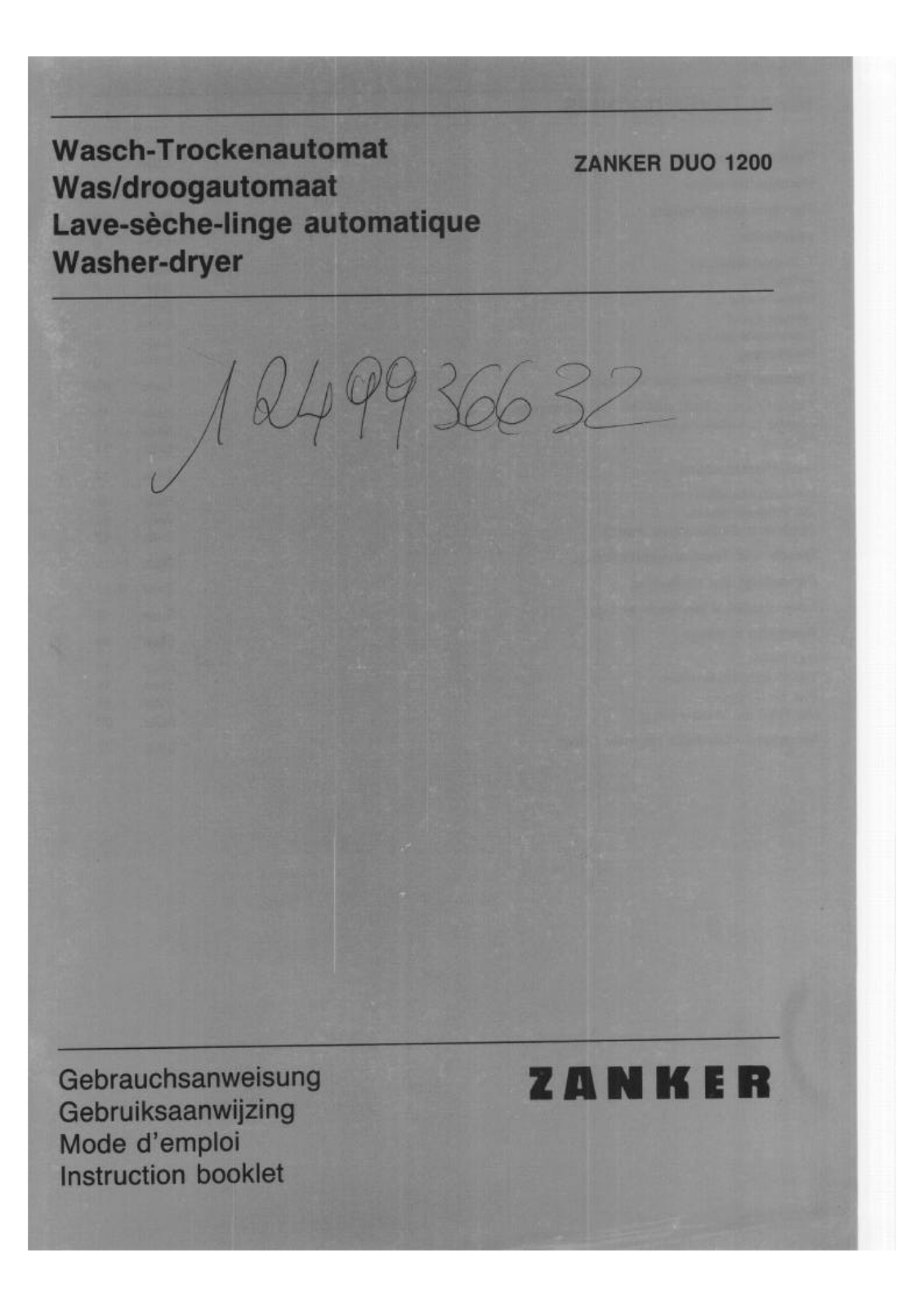 Zanker LAVITA DUO 1200 User Manual