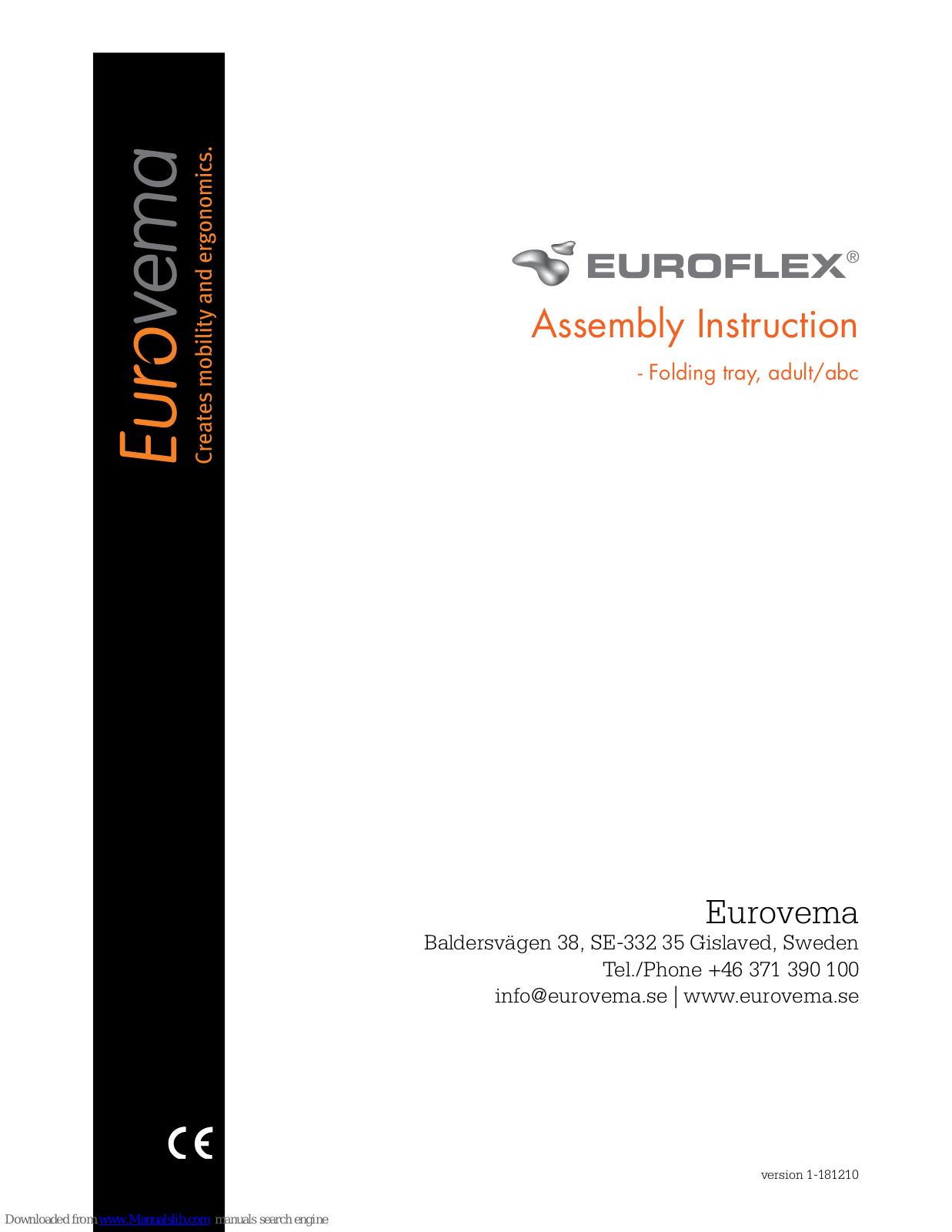 Eurovema Euroflex 224001-4900 Assembly Instruction Manual