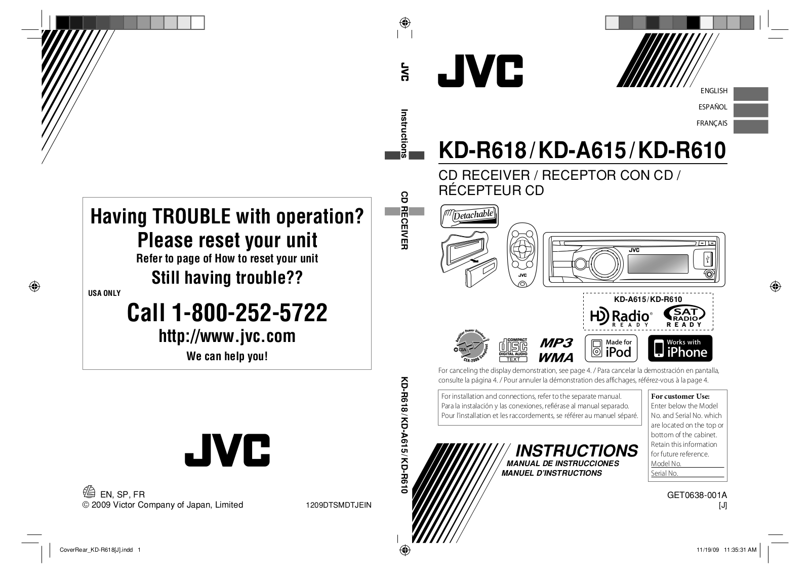 JVC KD-R610, KD-R618, KD-A615 User Manual 2